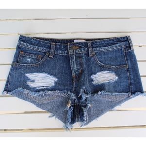 RVCA ripped jean shorts